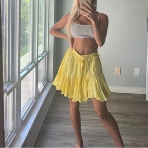 Bungalows Fun and Flirty  Whimsical  Flowy Yellow Skirt